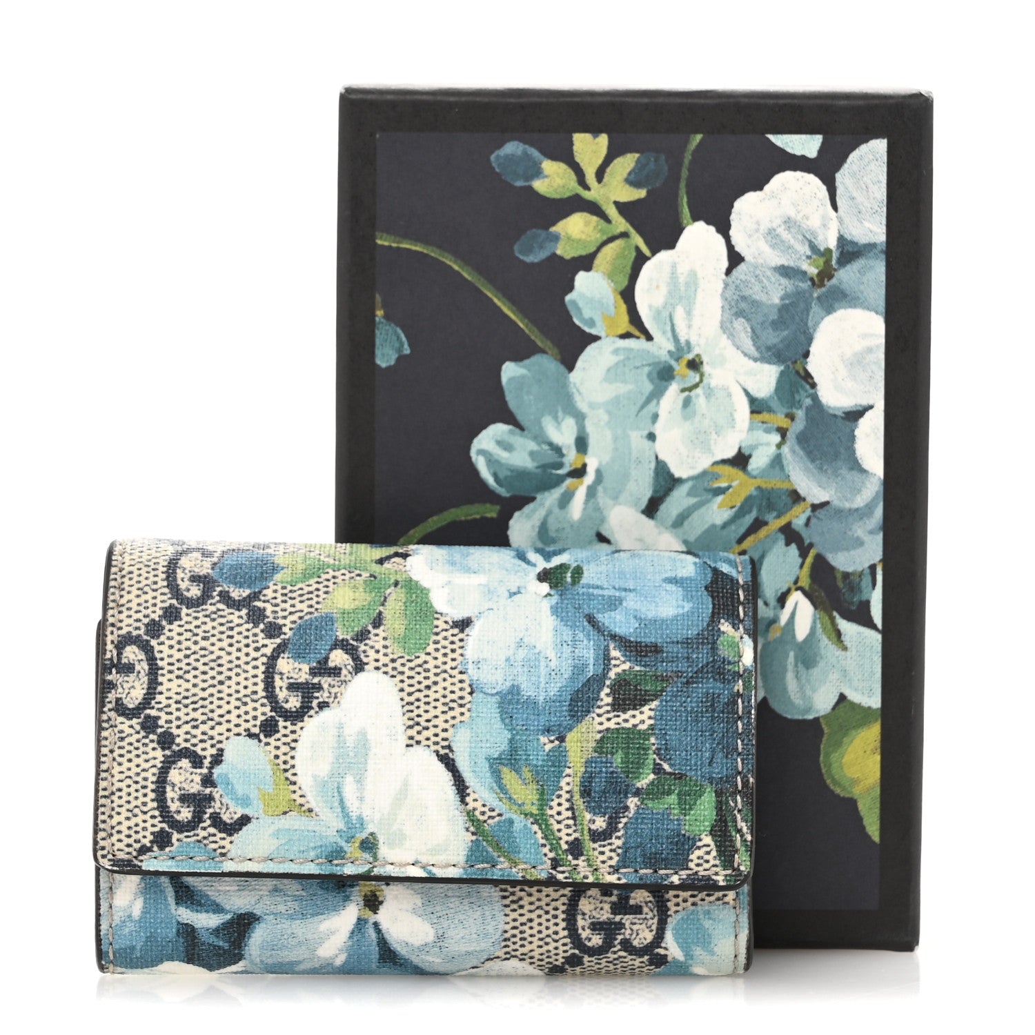 Gucci GG Supreme Monogram Blooms 6 Key Holder Case Multicolor Blue 10 of 10