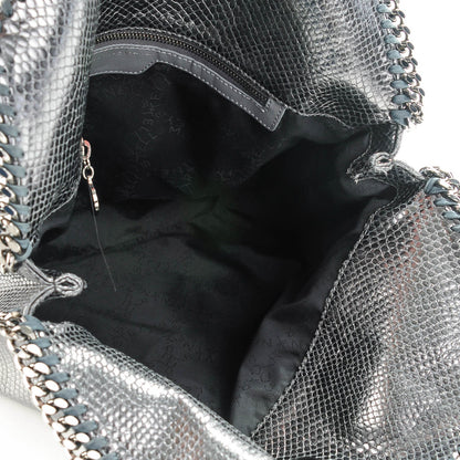 Stella McCartney Metallic Snake Print Small Falabella Tote Grey 5 of 8