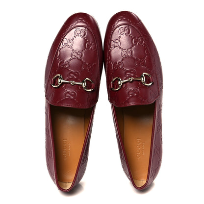 Gucci Guccissima Womens Jordaan Loafers 37.5 Rosso Ancora 2 of 11
