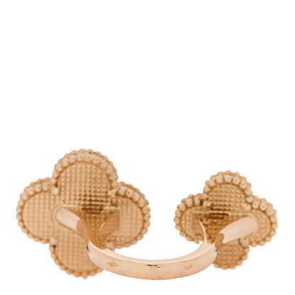 Van Cleef & Arpels 18K Yellow Gold Malachite Magic Alhambra Between the Finger Ring 49 5 3 of 5