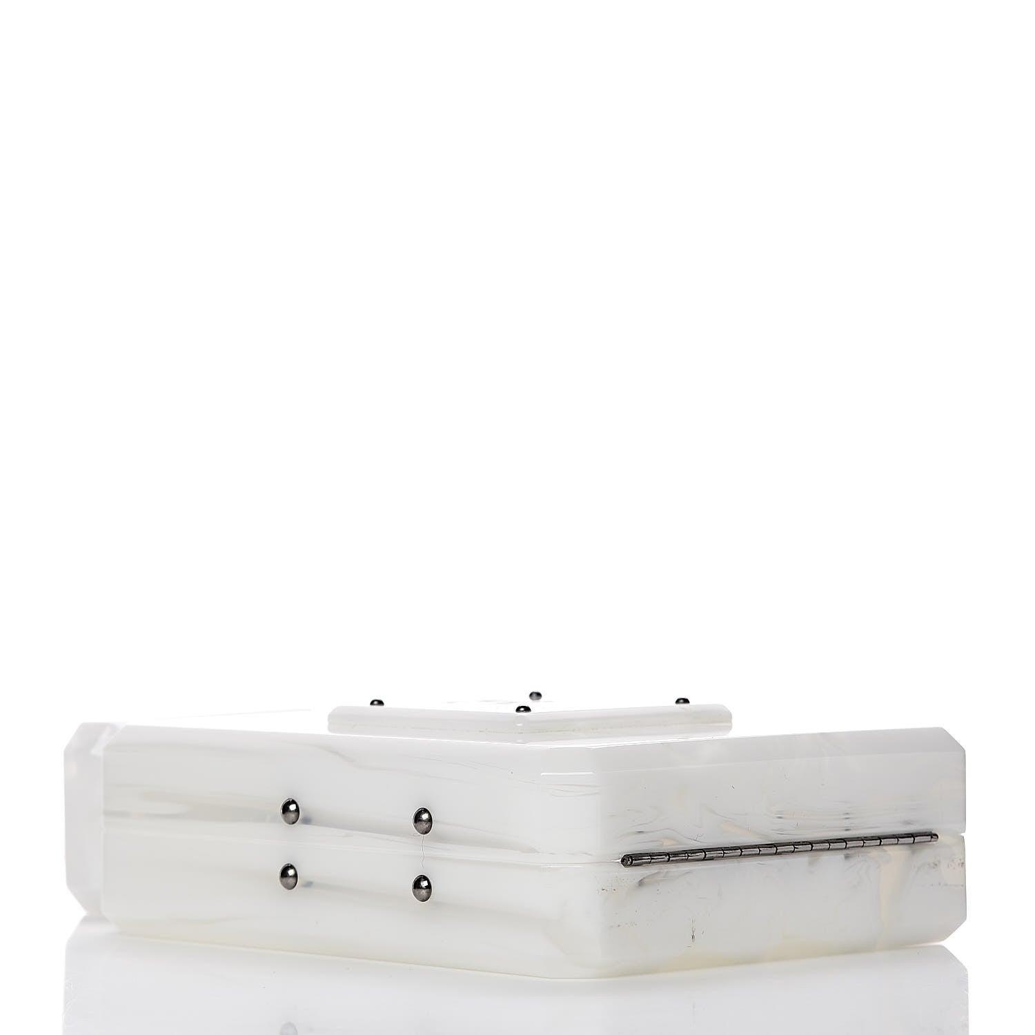 Chanel Marbled Plexiglass Buonasera Perfume Bottle Clutch White 4 of 10