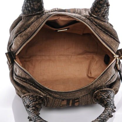 Fendi Zucca Goatskin Spy Bowler Tobacco Bronzo 7 of 10