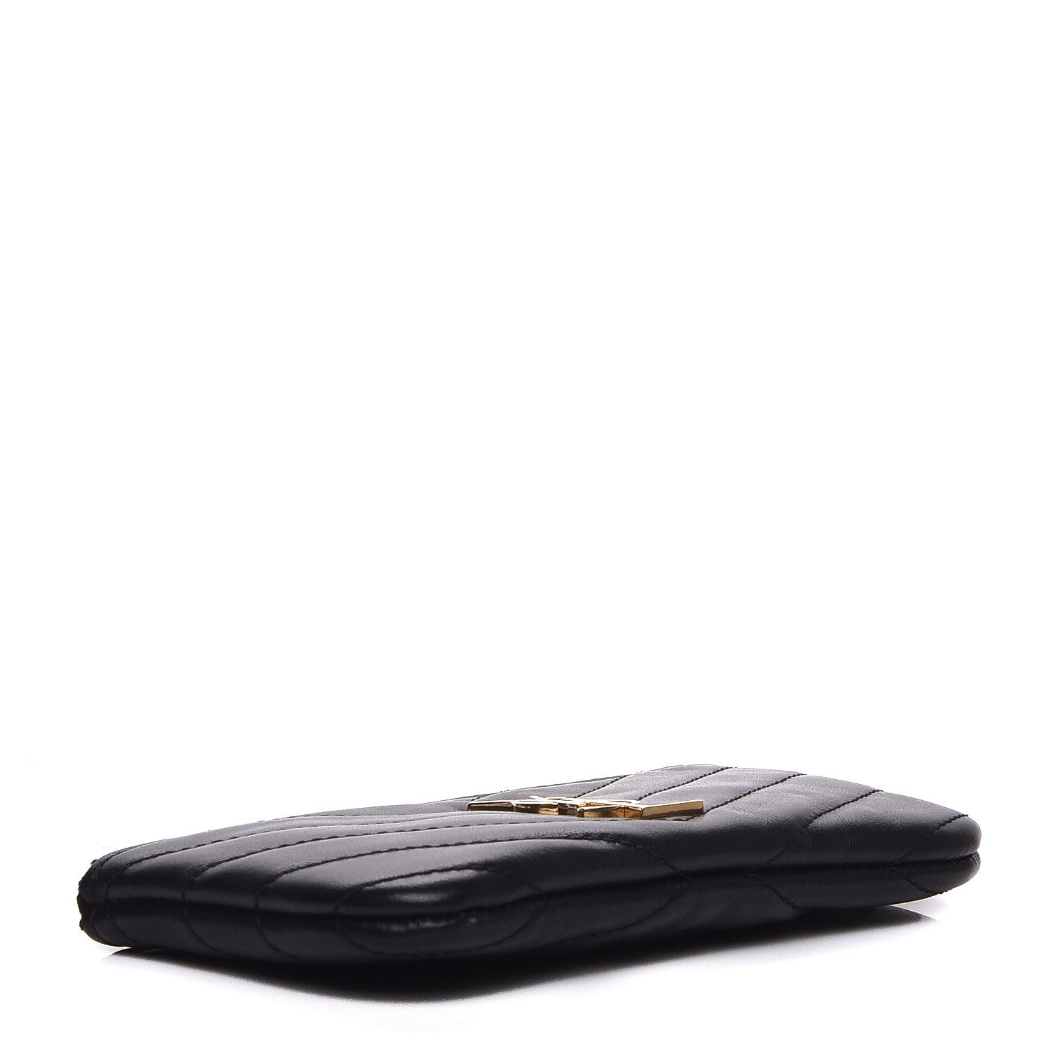Saint Laurent Calfskin Matelasse Monogram Key Pouch Black 4 of 8