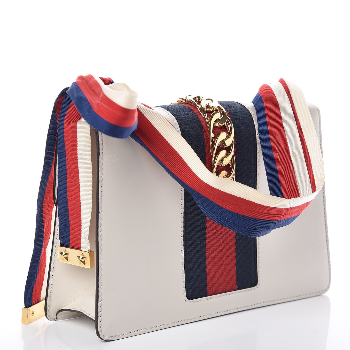 Calfskin Small Sylvie Shoulder Bag Off White