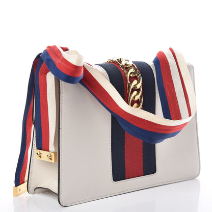 Gucci Calfskin Small Sylvie Shoulder Bag Off White 3 of 9