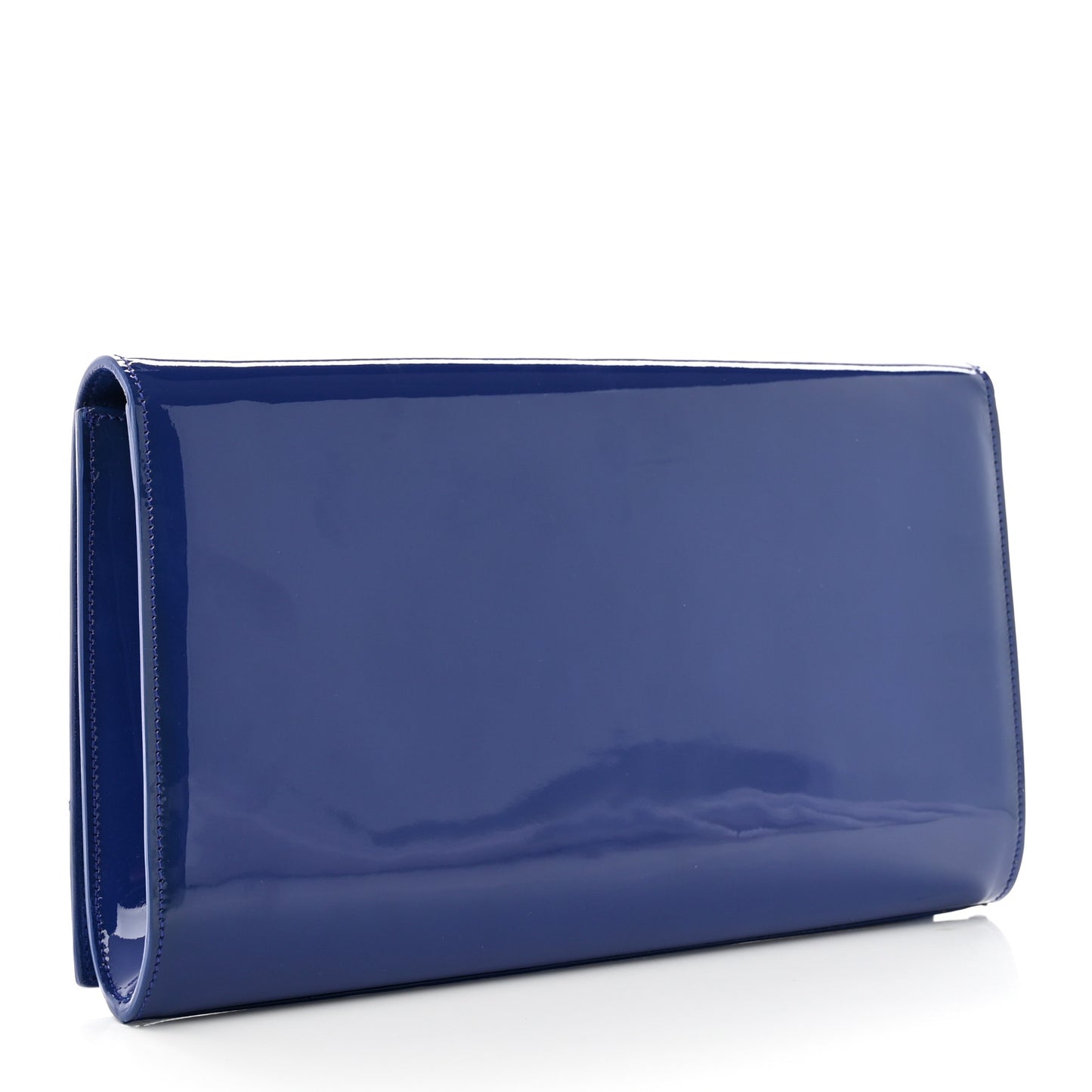 Patent Calfskin Monogram Large Belle De Jour Clutch Royal Blue