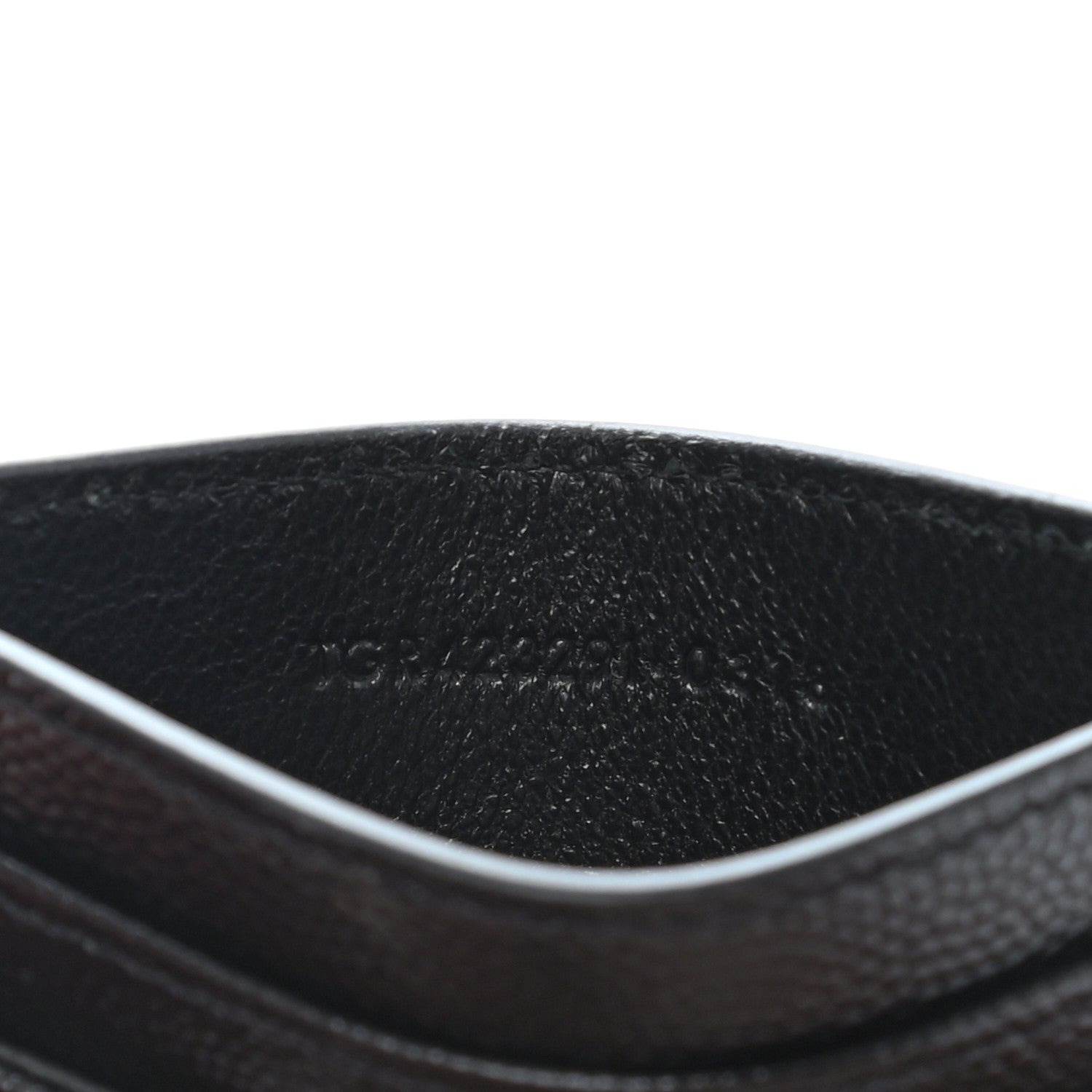 Saint Laurent Grain De Poudre Matelasse Chevron Monogram Credit Card Case Black 7 of 7