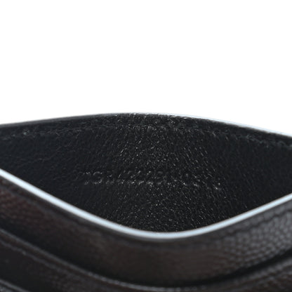 Saint Laurent Grain De Poudre Matelasse Chevron Monogram Credit Card Case Black 7 of 7