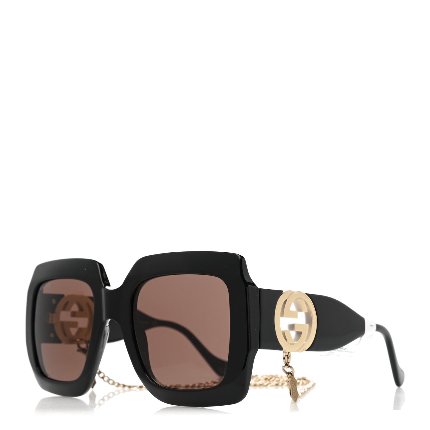 Acetate Square Frame Chain Sunglasses GG1022S Black