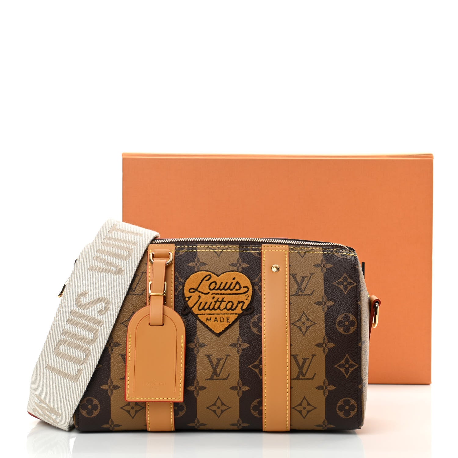 Louis Vuitton X NIGO Reverse Monogram Stripes City Keepall Bandouliere Brown 11 of 11