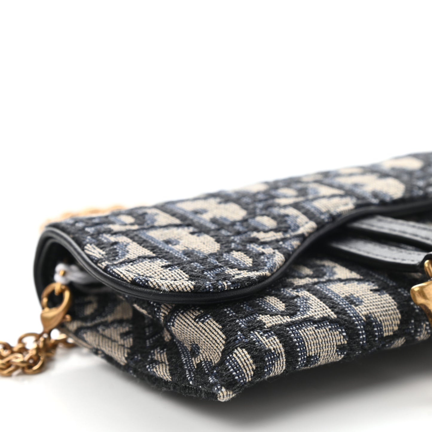 Oblique Nano Saddle Chain Pouch Blue