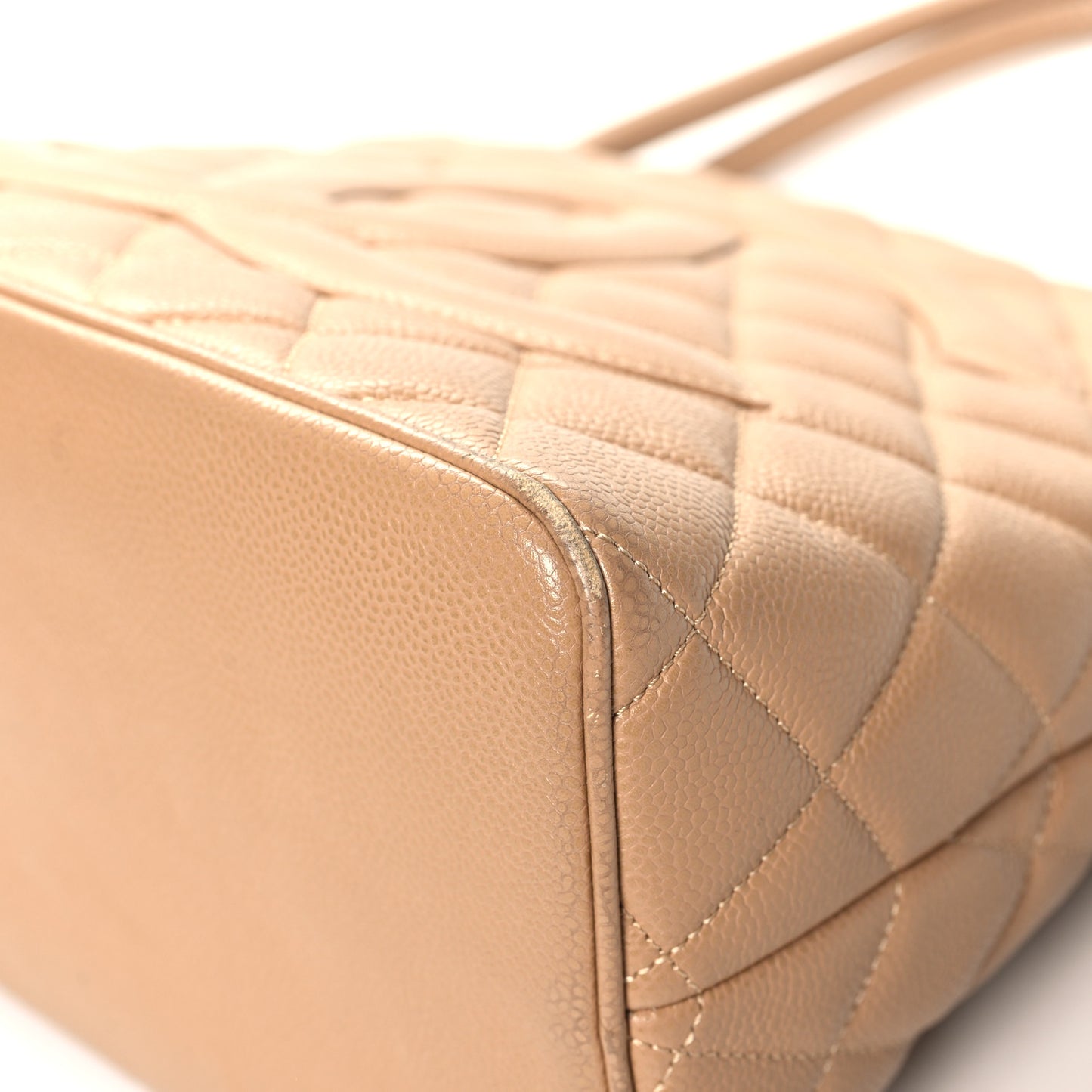 Caviar Quilted Medallion Tote Beige
