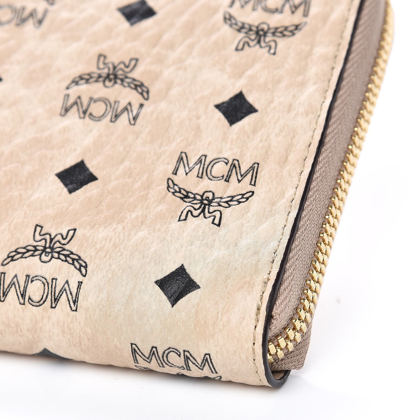 Visetos Large Zip Around Wallet Beige