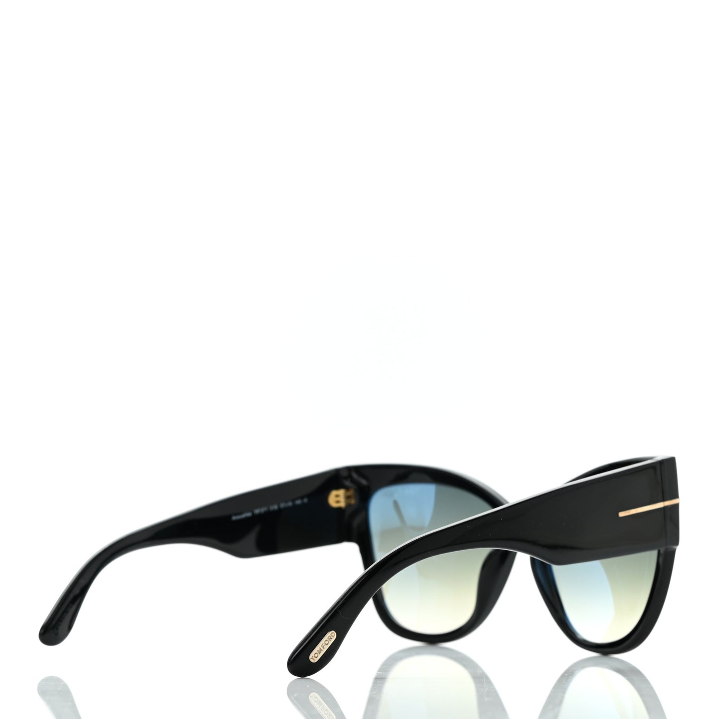 Acetate Anoushka Cat Eye Sunglasses TF371 Black