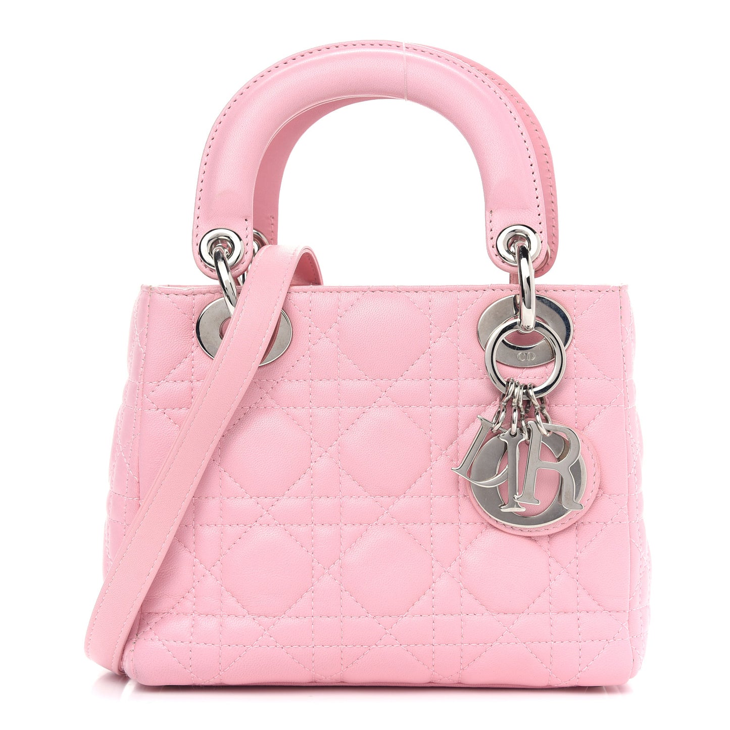 Lambskin Cannage Mini Lady Dior Rose Clair