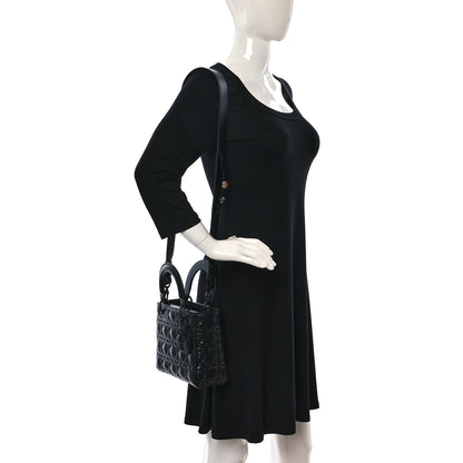 Christian Dior Calfskin Cannage Diamond Small My ABCDior Lady Dior Black 2 of 11