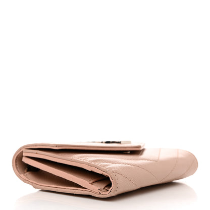 Saint Laurent Grain De Poudre Matelasse Chevron Monogram Compact Tri Fold Wallet Pale Pink 4 of 7