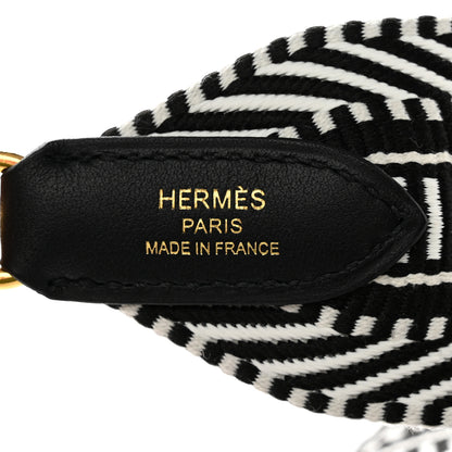 Hermes Toile Swift 50mm Sangle Cavale Shoulder Strap Black Ecru 3 of 6