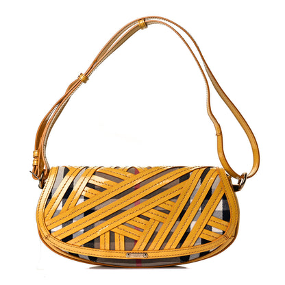 Burberry Patent Lilford Check Crossbody Bag Yellow 1 of 17