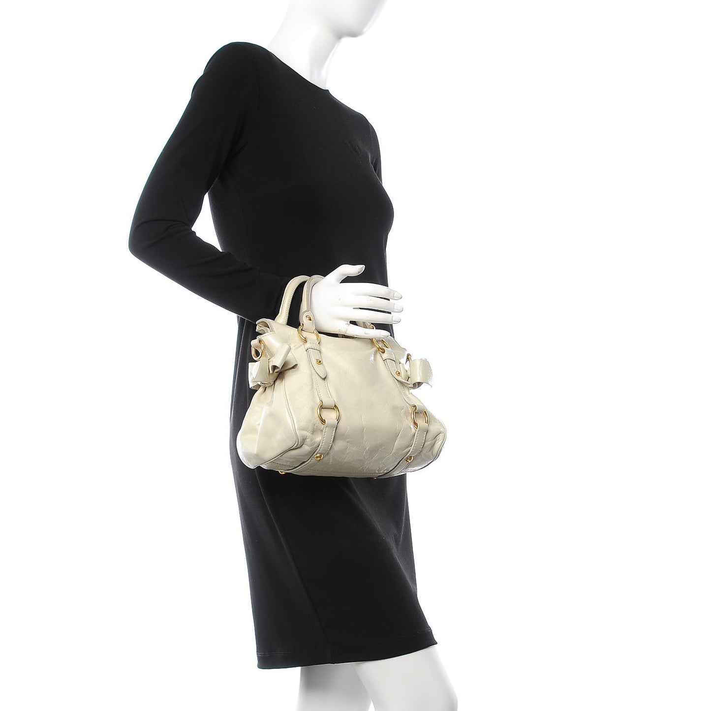 Vitello Lux Bow Bag Satchel Talco