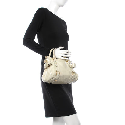 Miu Miu Vitello Lux Bow Bag Satchel Talco 2 of 12