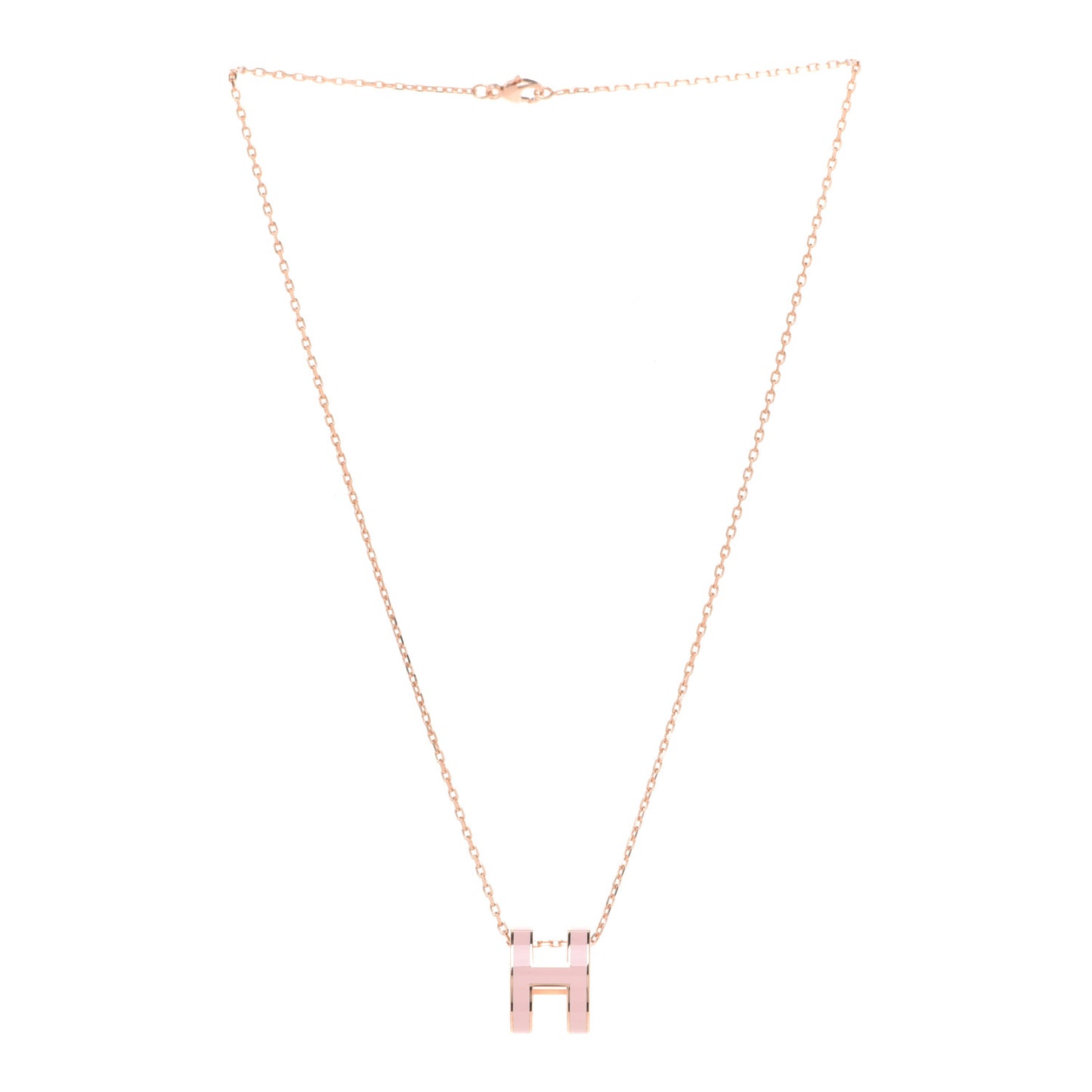 Lacquered Rose Gold Pop H Pendant Necklace Rose Dragee