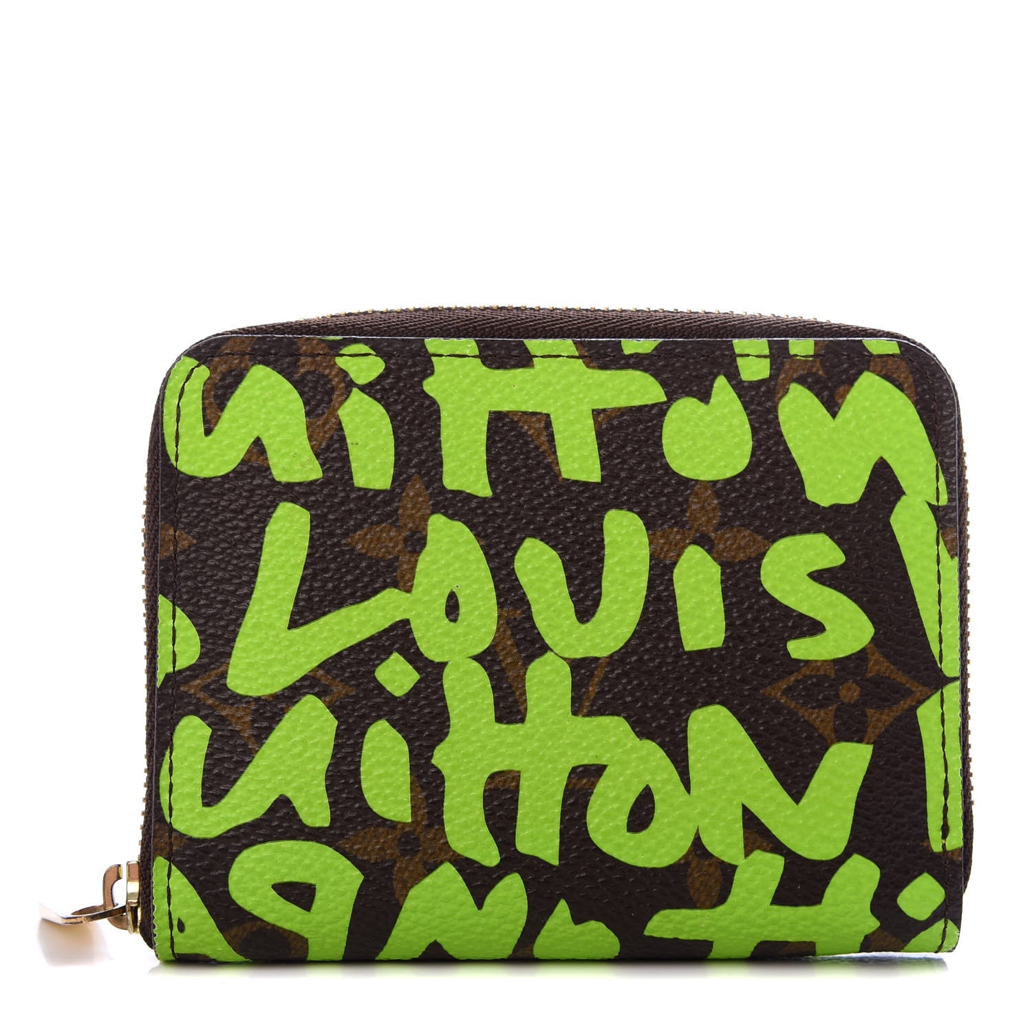 Louis Vuitton Monogram Graffiti Zippy Coin Purse Wallet Green 1 of 7