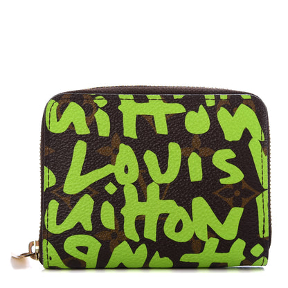 Louis Vuitton Monogram Graffiti Zippy Coin Purse Wallet Green 1 of 7