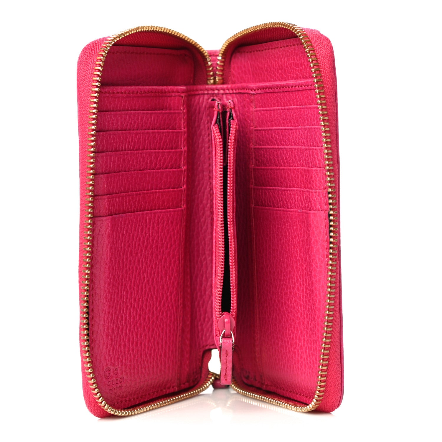 Gucci Pebbled Calfskin Zip Around Wallet Pink 5 of 20