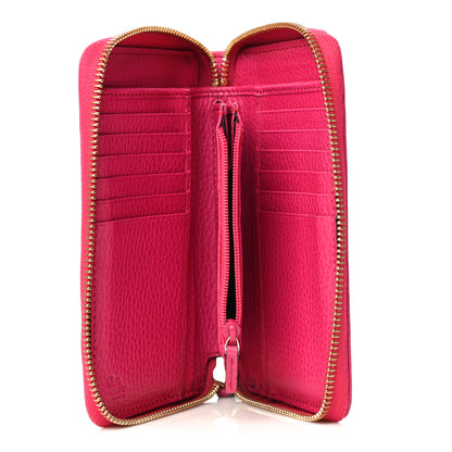 Gucci Pebbled Calfskin Zip Around Wallet Pink 5 of 20