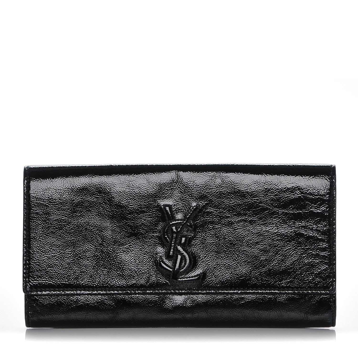 Saint Laurent Textured Patent Monogram Small Belle De Jour Clutch Black 1 of 6