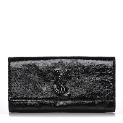 Saint Laurent Textured Patent Monogram Small Belle De Jour Clutch Black 1 of 6