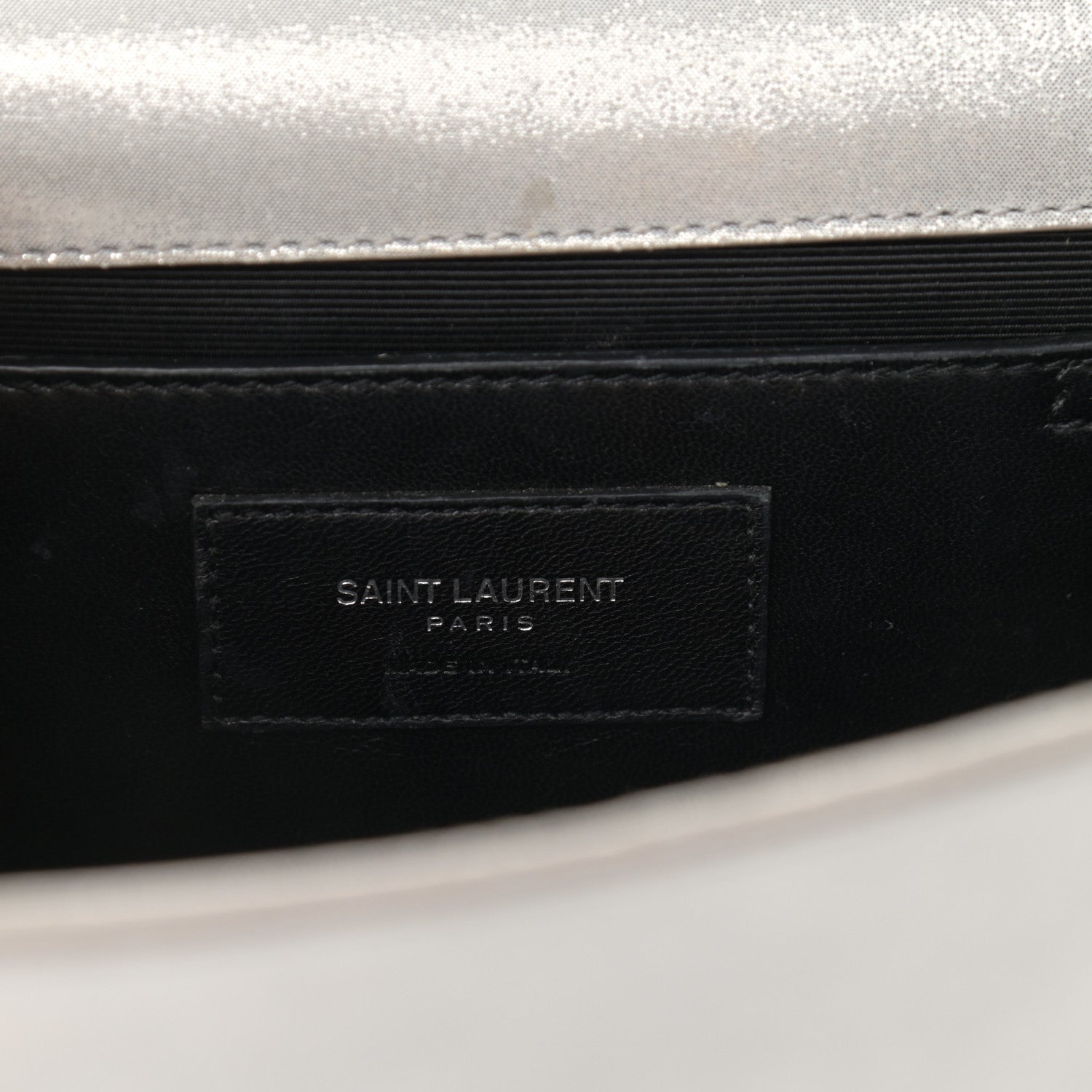 Saint Laurent Metallic Fabric Medium Monogram Kate Satchel Silver 6 of 10