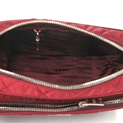 Prada Nylon Tessuto Impuntu Quilted Front Pocket Crossbody Bag Granato 7 of 9