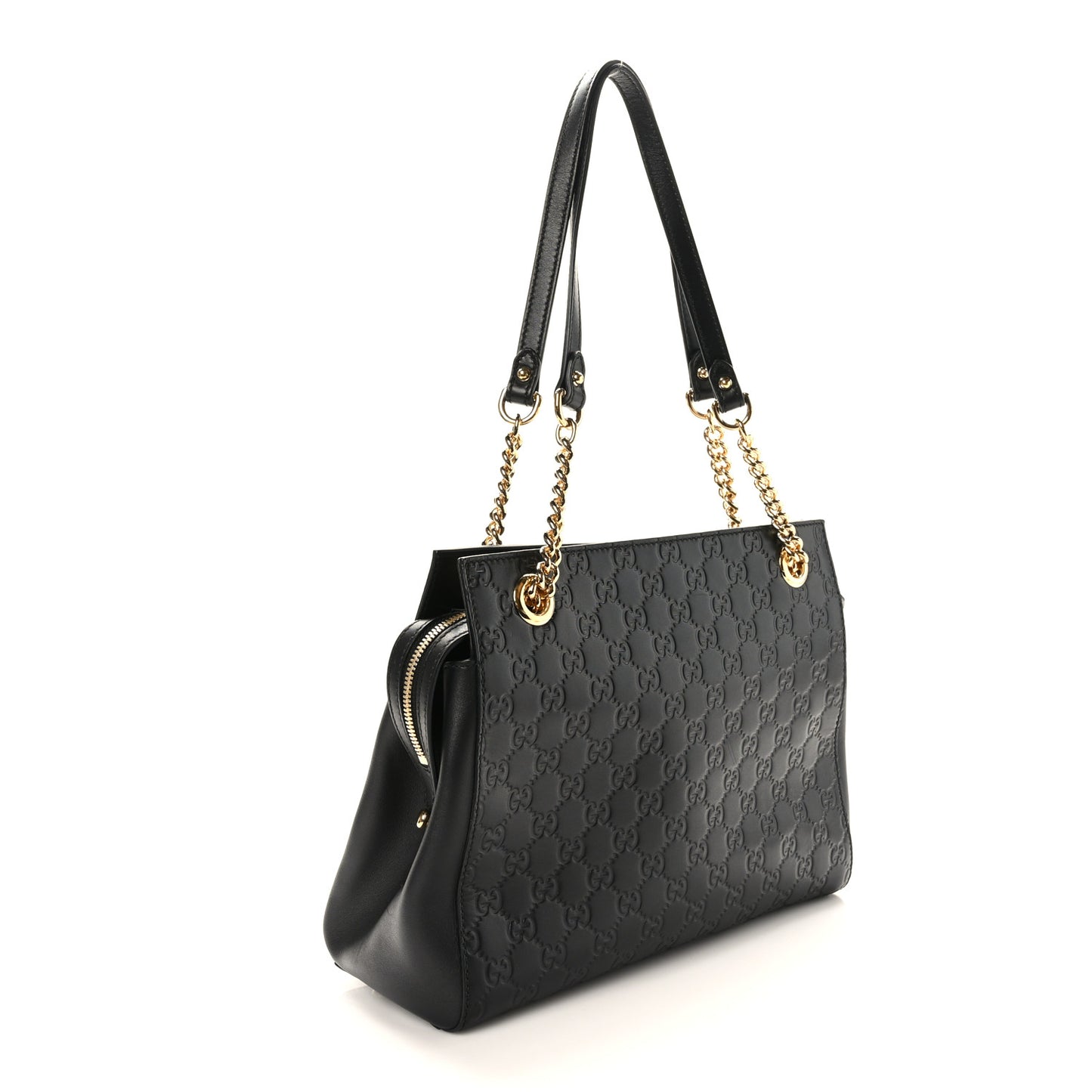 Guccissima Signature Medium Shoulder Tote Bag Black
