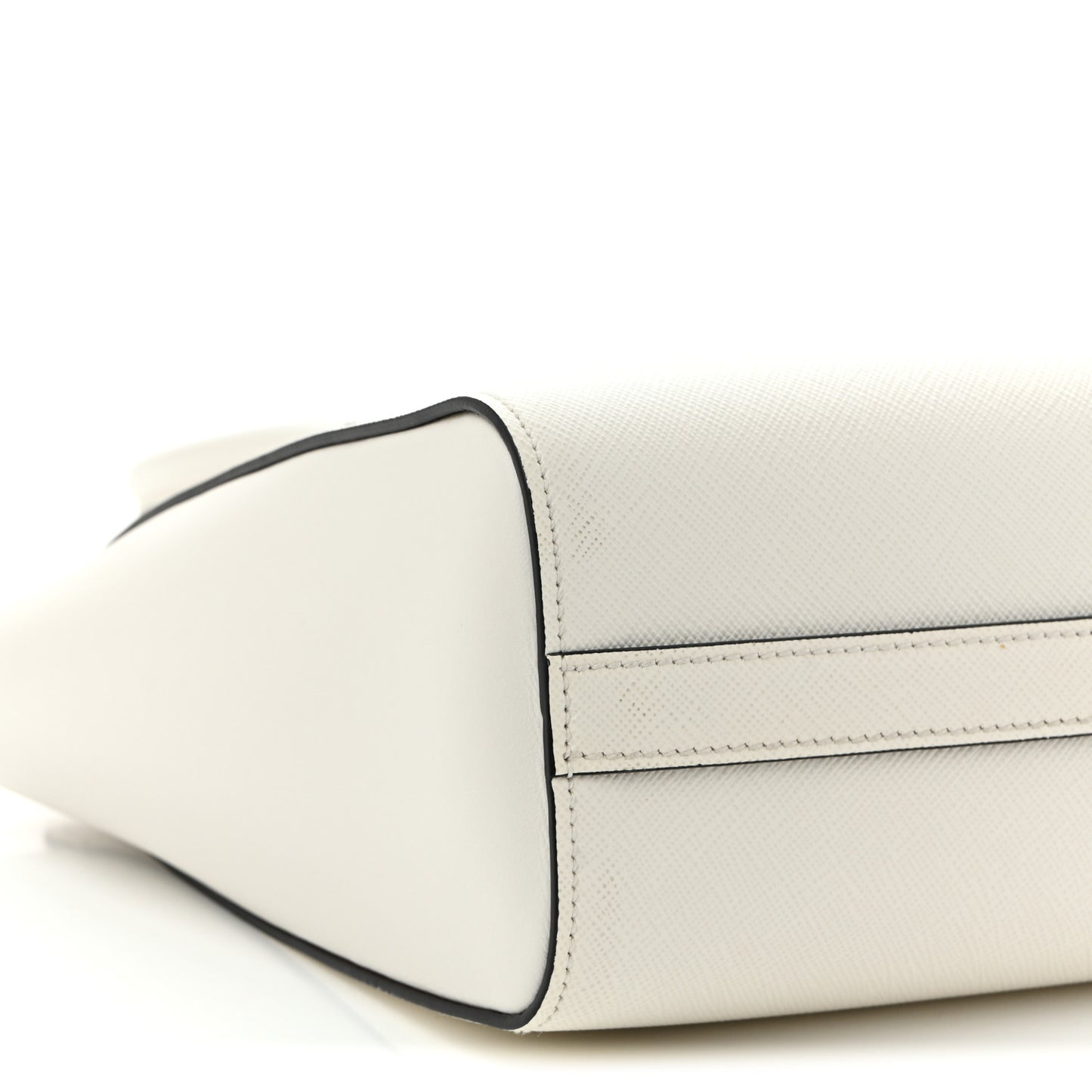 Saffiano Soft Calfskin Zippered Tote White