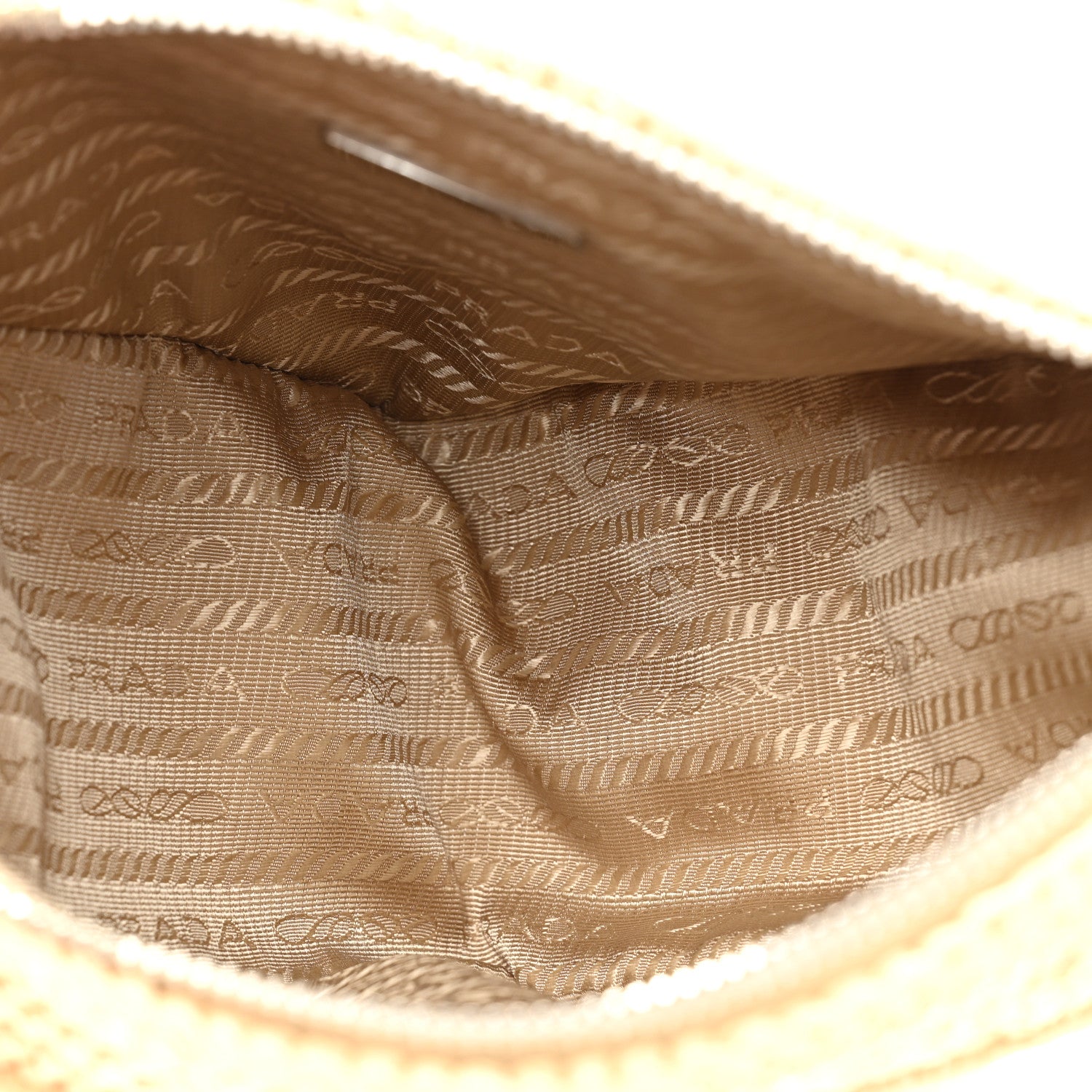 Prada Yarn Raffia Effect Crochet Triangle Shoulder Bag Naturale 5 of 12