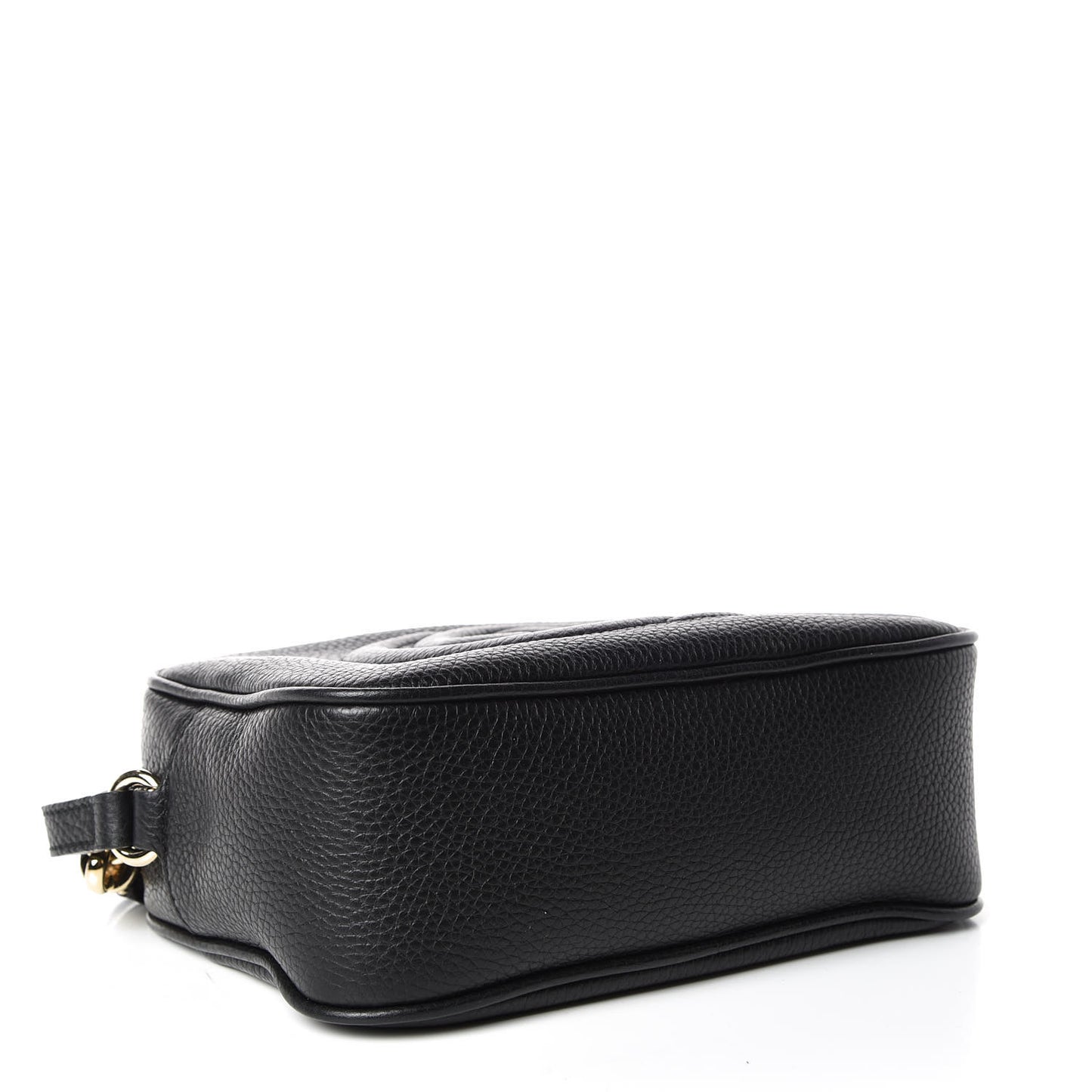Pebbled Calfskin Small Soho Disco Bag Black