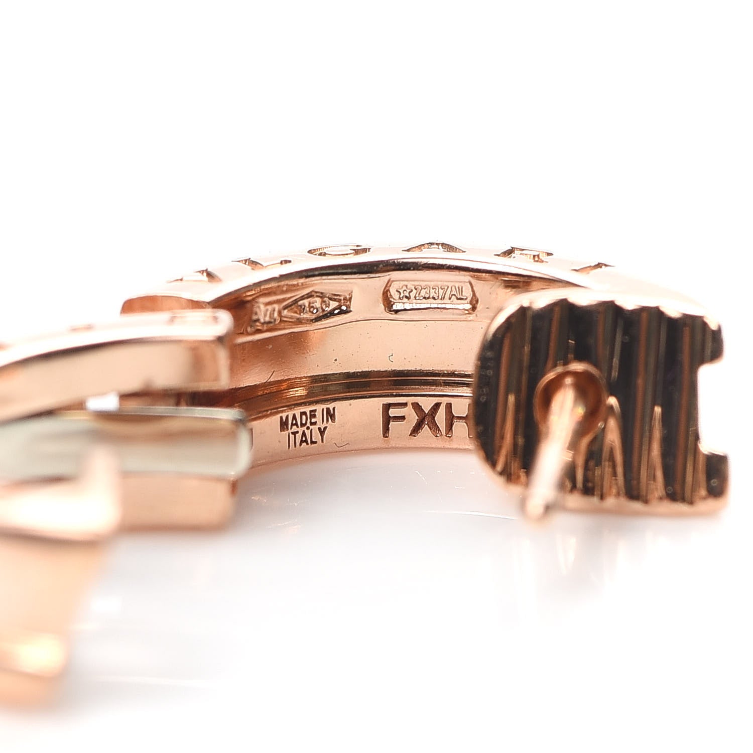Bulgari 18K Rose Gold Small B.Zero1 Hoop Earrings 4 of 5