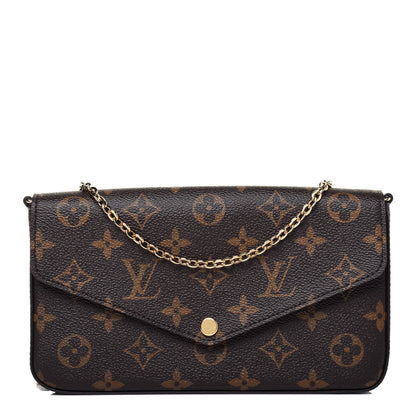 Louis Vuitton Monogram Pochette Felicie Chain Wallet Fuchsia 1 of 11