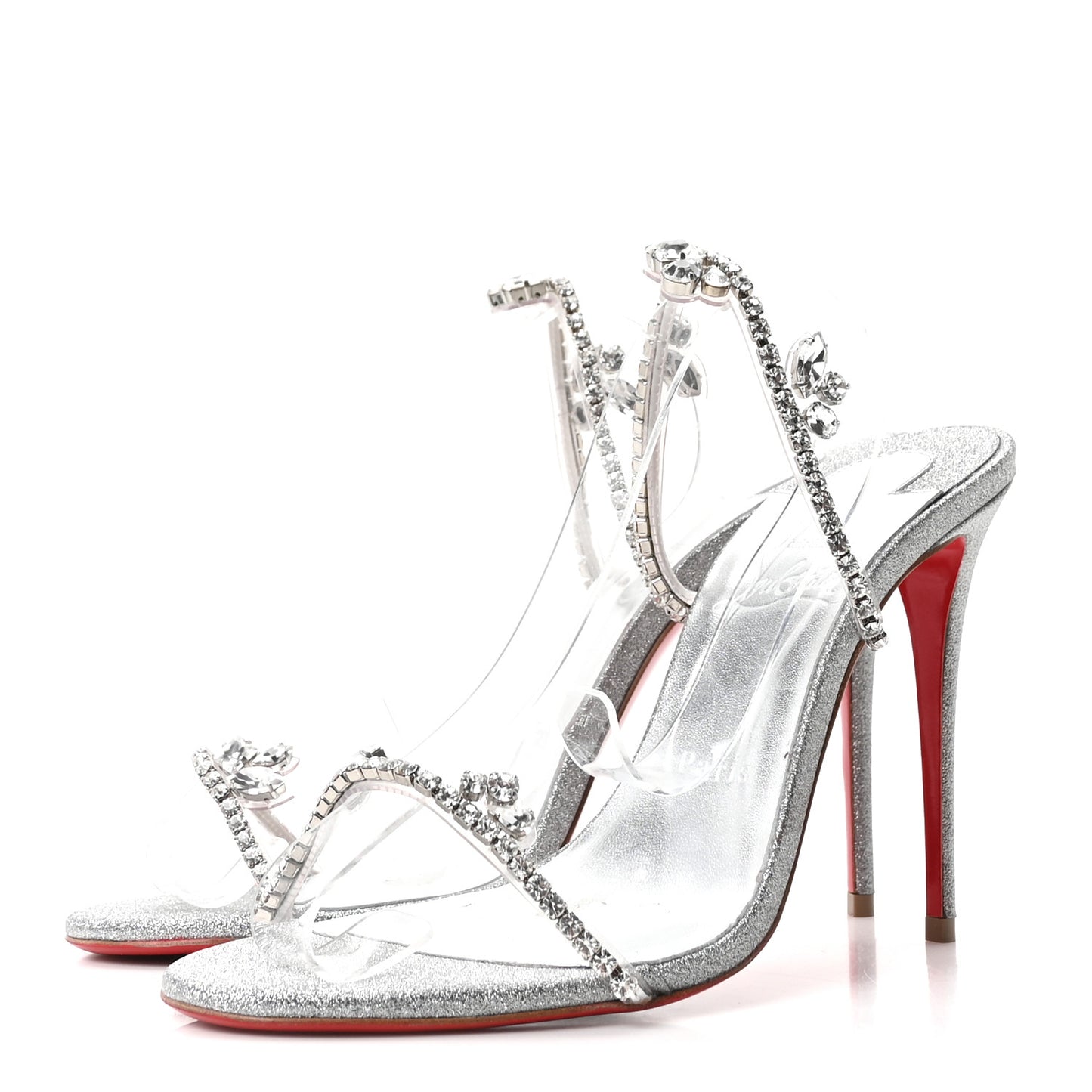 PVC Crystal Just Queen 100 Sandals 39 Silver