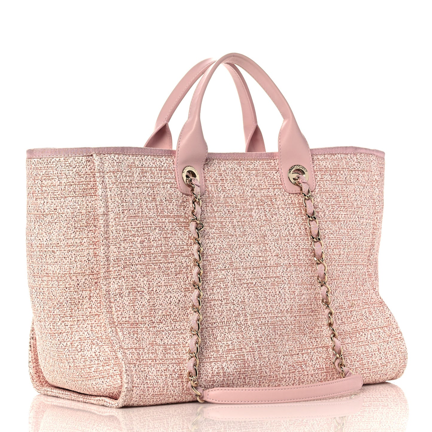Lurex Boucle Deauville Medium Tote Pink