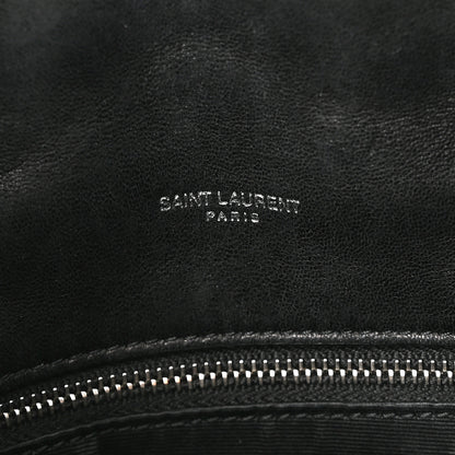 Saint Laurent Lambskin Quilted Toy Loulou Puffer Monogram Chain Satchel Black 5 of 11