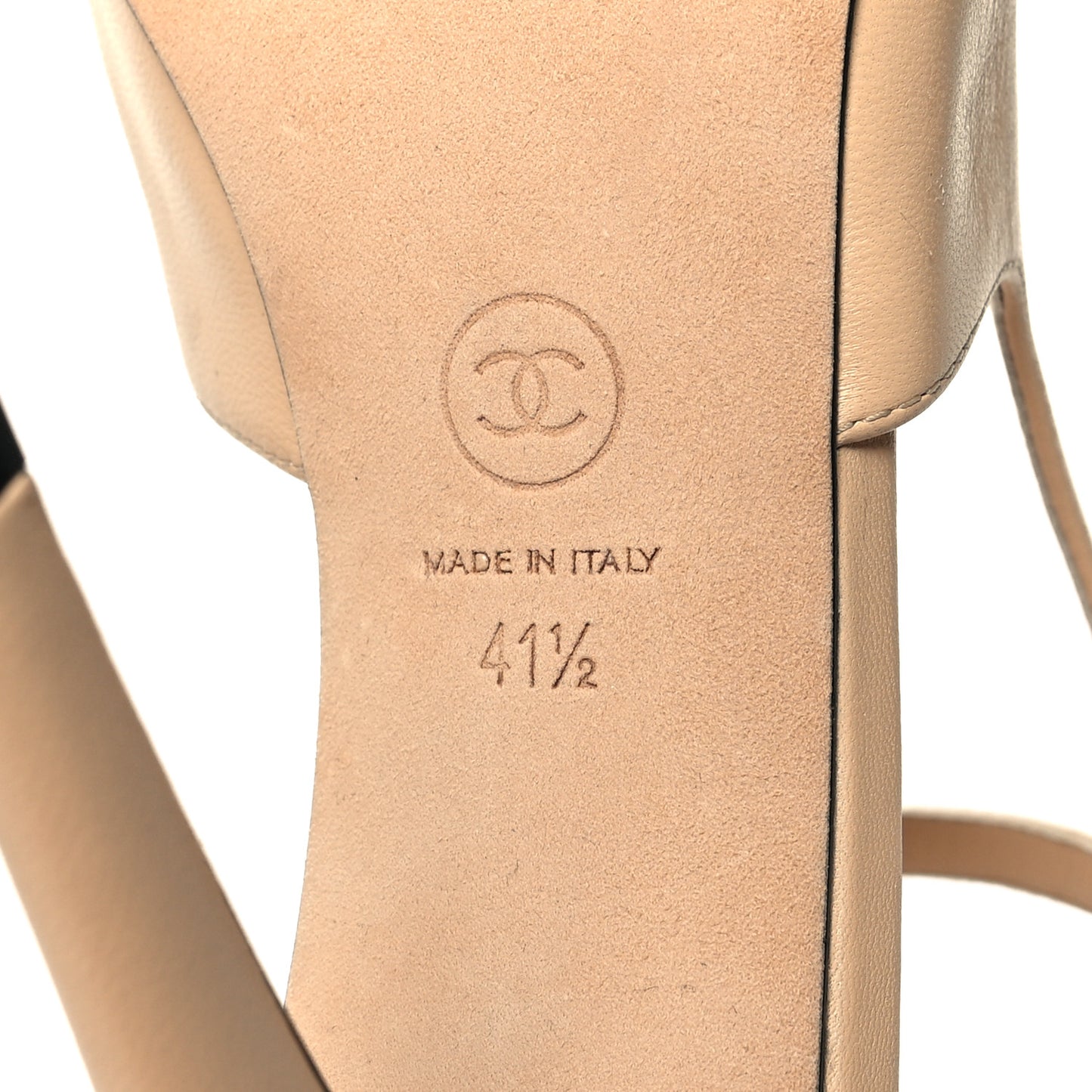 Lambskin Cap Toe CC Slingback Pumps 41.5 Beige Black