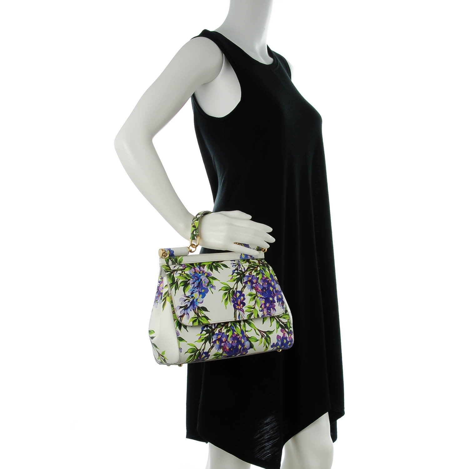 Dolce & Gabbana Dauphine Medium Floral Print Miss Sicily Satchel White 2 of 7