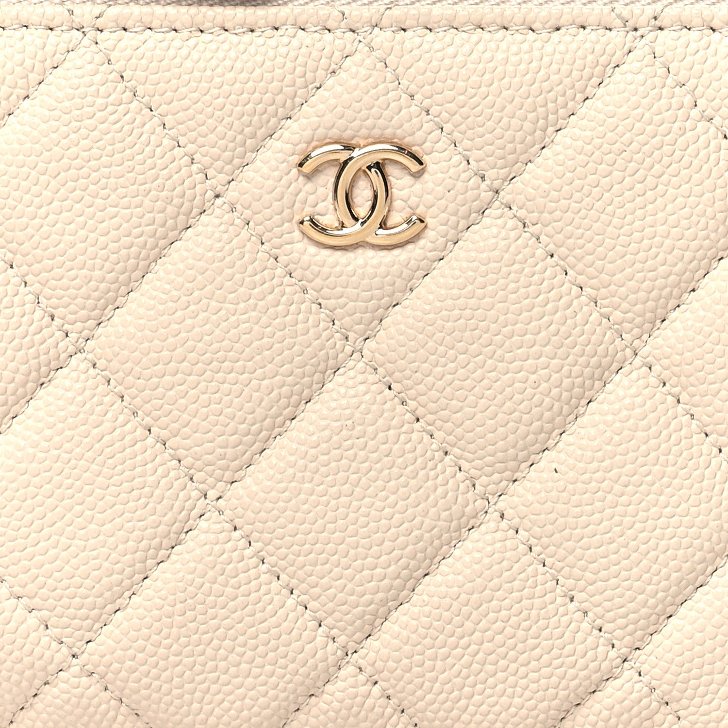 Chanel Caviar Quilted Small Cosmetic Case Light Beige 8 of 13