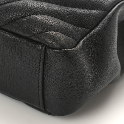 Saint Laurent Sheepskin Matelasse Chevron Monogram Medium College Bag Black 9 of 10
