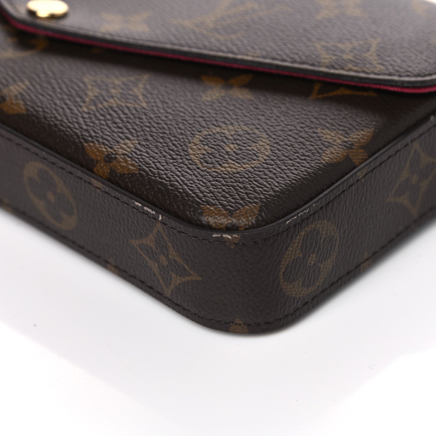 Louis Vuitton Monogram Pochette Felicie Chain Wallet Fuchsia 12 of 15