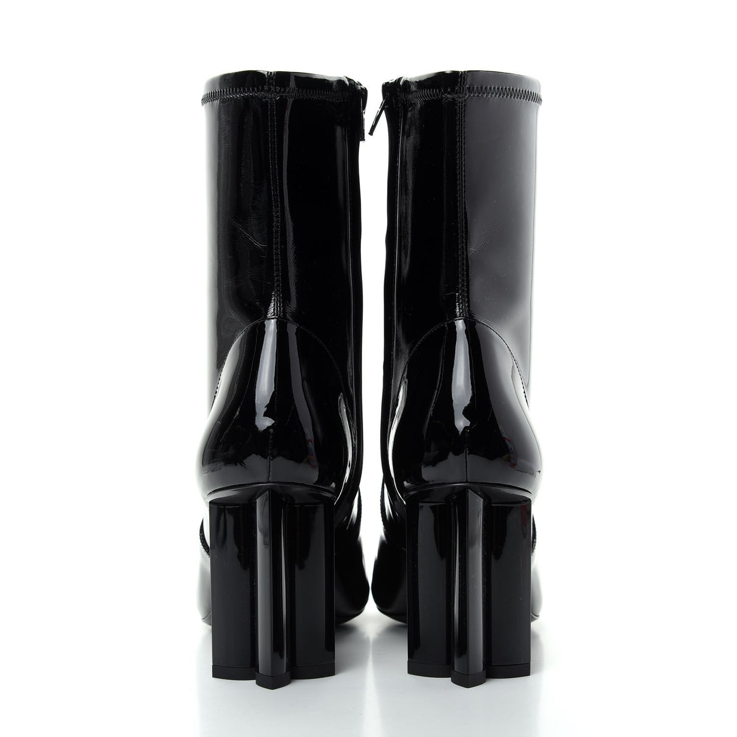 Patent Silhouette Ankle Boots 39 Black