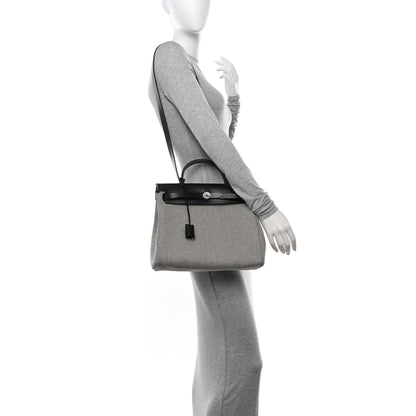 Hermes Vache Hunter Criss Viking Herbag Zip Retourne 31 PM Ecru Black 2 of 14